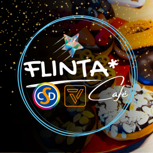 Logo FLINTA* Café mit Logos vom VSE und dem CSD Braunschweig